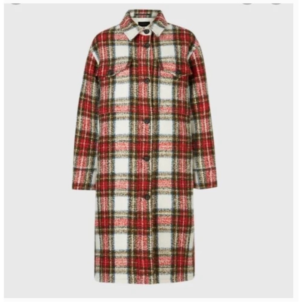 All Saints Nia Plaid Women's Coat size 10 tartan plaid - Picture 3 of 5